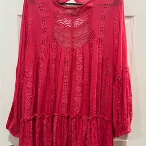 Free People Coral Lace Dress